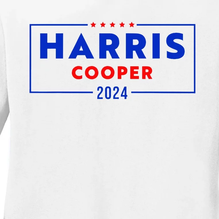 Kamala Harris Roy Cooper Support Harris Cooper 2024 Ladies Long Sleeve Shirt