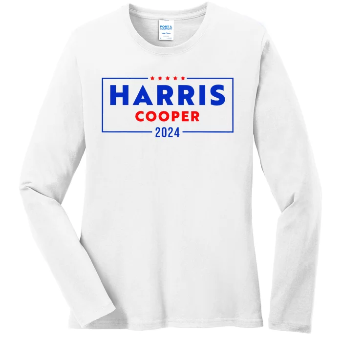 Kamala Harris Roy Cooper Support Harris Cooper 2024 Ladies Long Sleeve Shirt