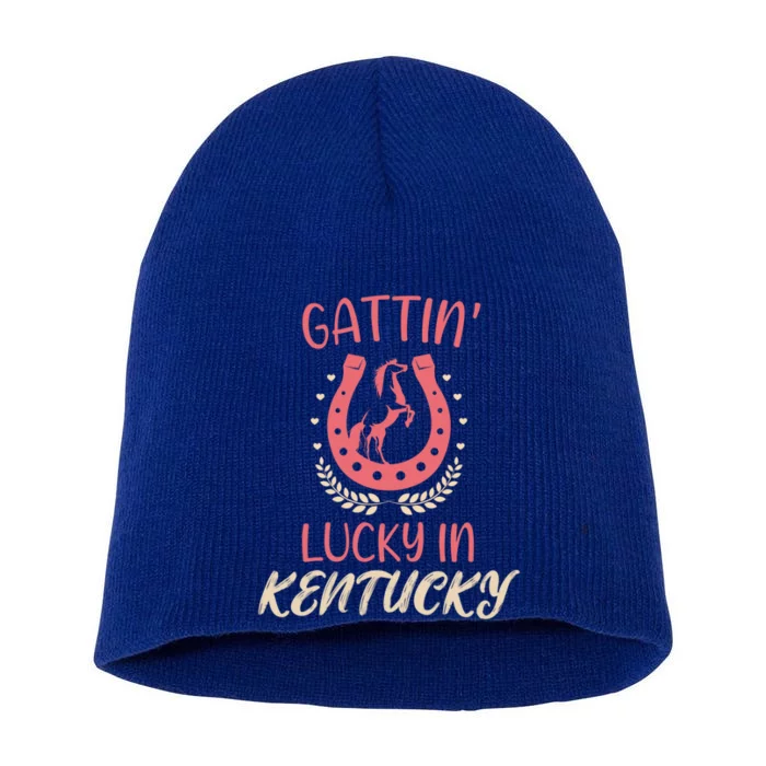 Kentucky Horse Racing Lucky Betting Riding Fun Derby Day Cool Gift Short Acrylic Beanie