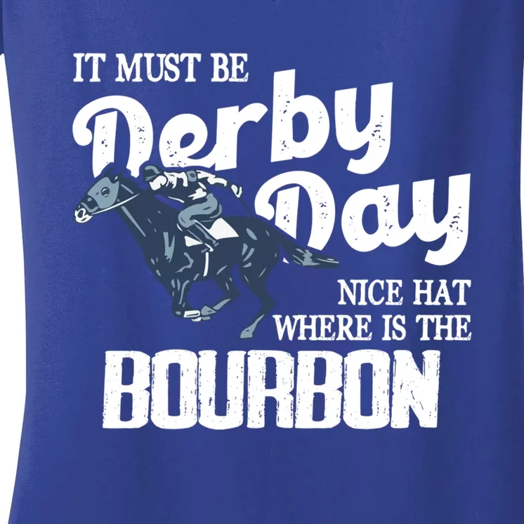 Kentucky Horse Racing Mint Juleps Funny Derby Day Gift Women's V-Neck T-Shirt