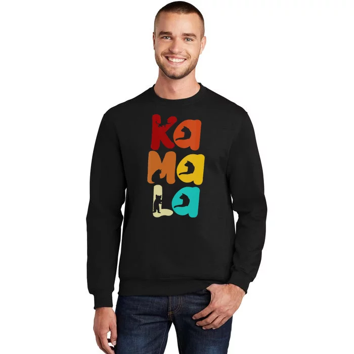 Kamala Harris Retro Cat Typography Cat Lady Kamala Harris Sweatshirt