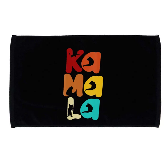 Kamala Harris Retro Cat Typography Cat Lady Kamala Harris Microfiber Hand Towel