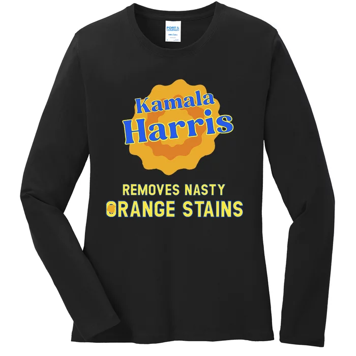 Kamala Harris Removes Nasty Orange Stains Ladies Long Sleeve Shirt