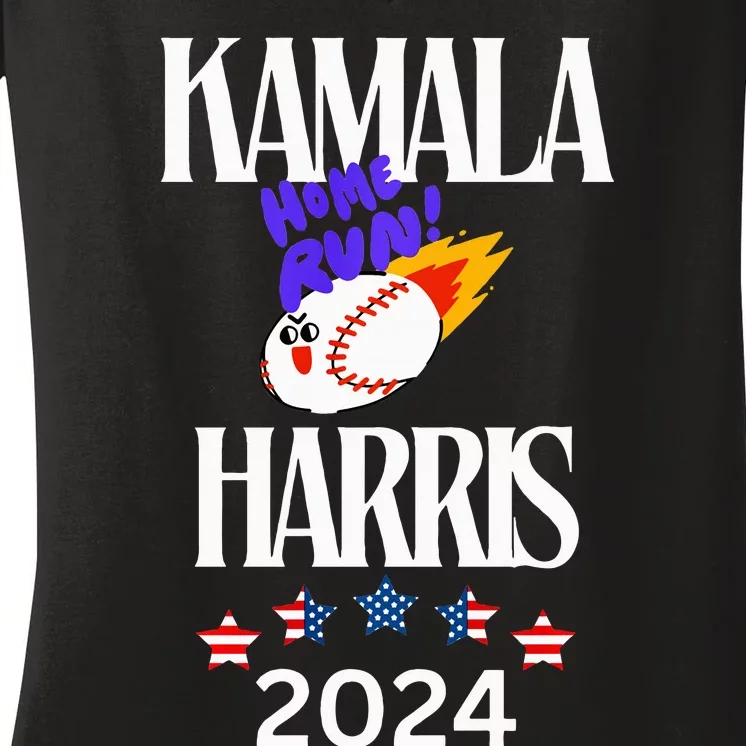 Kamala Home Run Harris Usa Election President Kamala Women's V-Neck T-Shirt