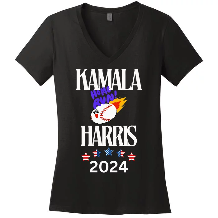 Kamala Home Run Harris Usa Election President Kamala Women's V-Neck T-Shirt