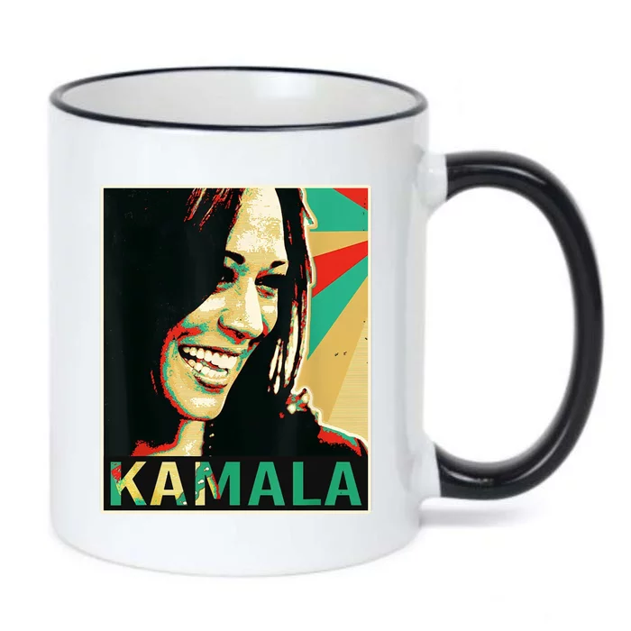 Kamala Harris Retro Portrait Black Color Changing Mug