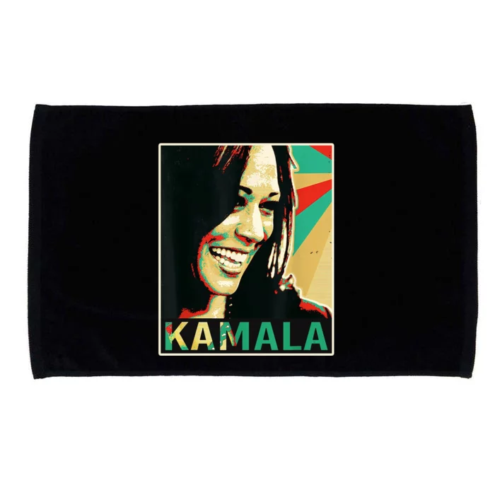 Kamala Harris Retro Portrait Microfiber Hand Towel