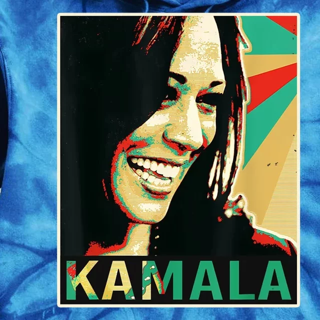 Kamala Harris Retro Portrait Tie Dye Hoodie