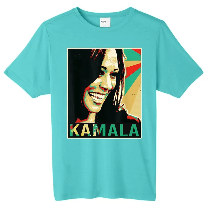 Kamala Harris Retro Portrait ChromaSoft Performance T-Shirt