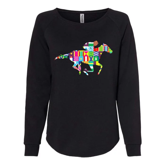 Kentucky Horse Racing Silks Womens California Wash Sweatshirt