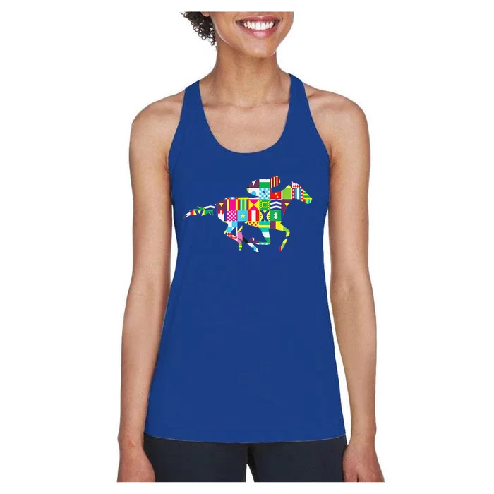 Kentucky Horse Racing Silks Women's Racerback Tank