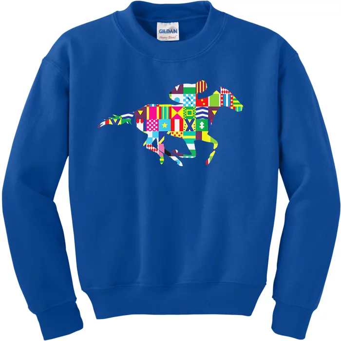 Kentucky Horse Racing Silks Kids Sweatshirt