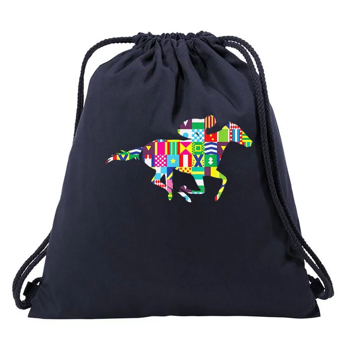 Kentucky Horse Racing Silks Drawstring Bag