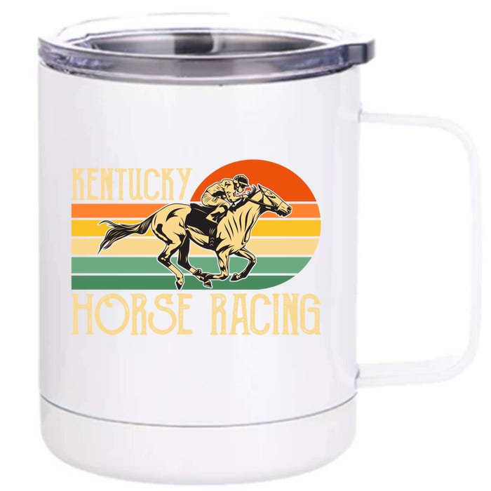 Kentucky Horse Racing Fan Retro Derby Racing Festival Party Gift Front & Back 12oz Stainless Steel Tumbler Cup