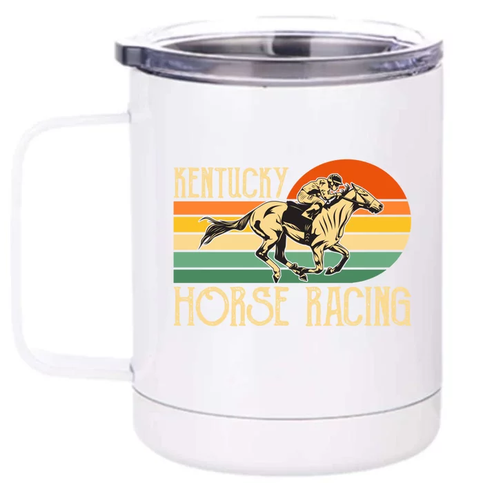 Kentucky Horse Racing Fan Retro Derby Racing Festival Party Gift Front & Back 12oz Stainless Steel Tumbler Cup