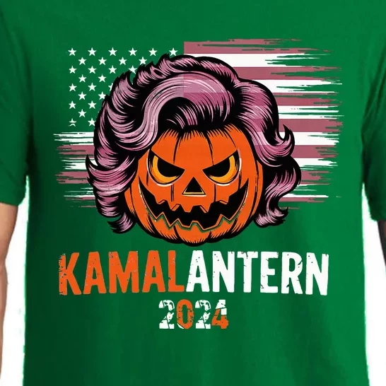 Kamala Harris Retro Halloween Jack O Lantern Flag 2024 Pajama Set