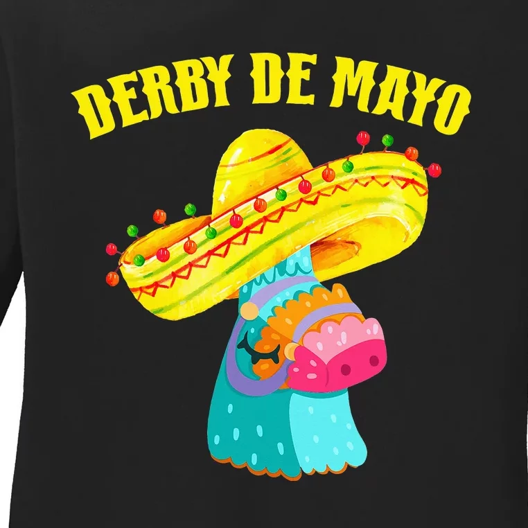 Kentucky Horse Race Mexico Pinata Derby de Mayo Gifts Ladies Long Sleeve Shirt