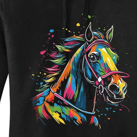 Kentucky Horse Racing Painting Derby Horse Jockey Costume Women's Pullover Hoodie