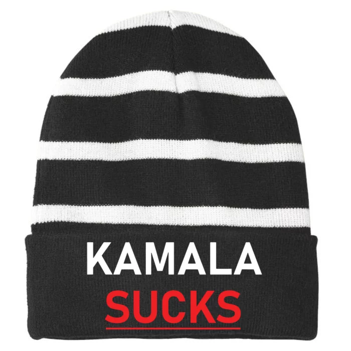 Kamala Harris Sucks Striped Beanie with Solid Band