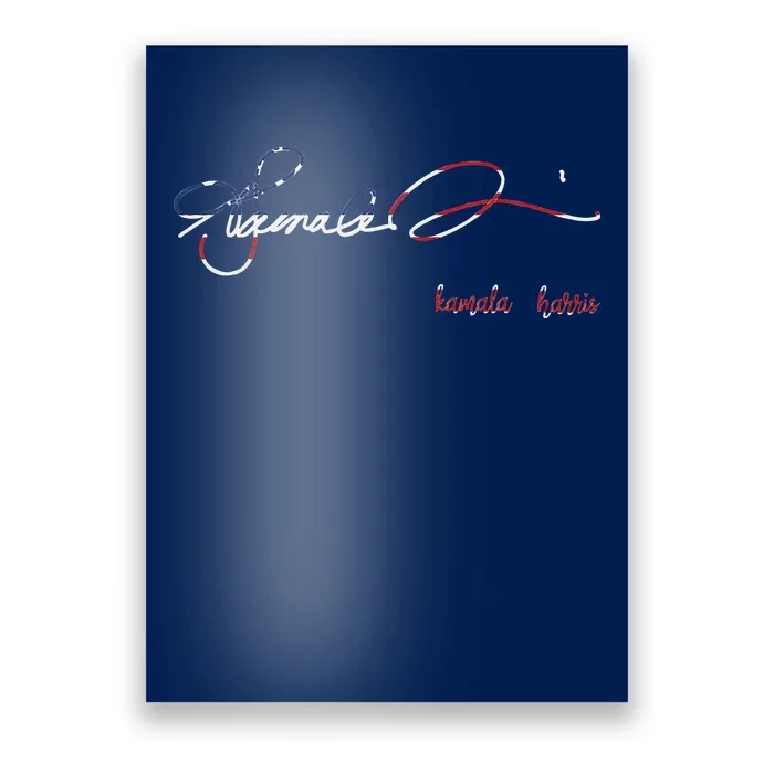 Kamala Harris Signature Usa Flag Color Poster