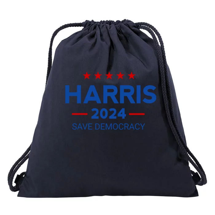 Kamala Harris Save Democracy 2024 For President Campaign Gift Drawstring Bag