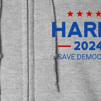 Kamala Harris Save Democracy 2024 For President Campaign Gift Full Zip Hoodie