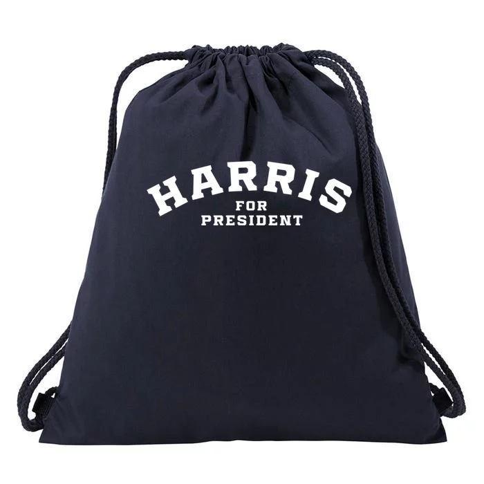 Kamala Harris Simple Curved Type Kamala Harris For President Gift Drawstring Bag