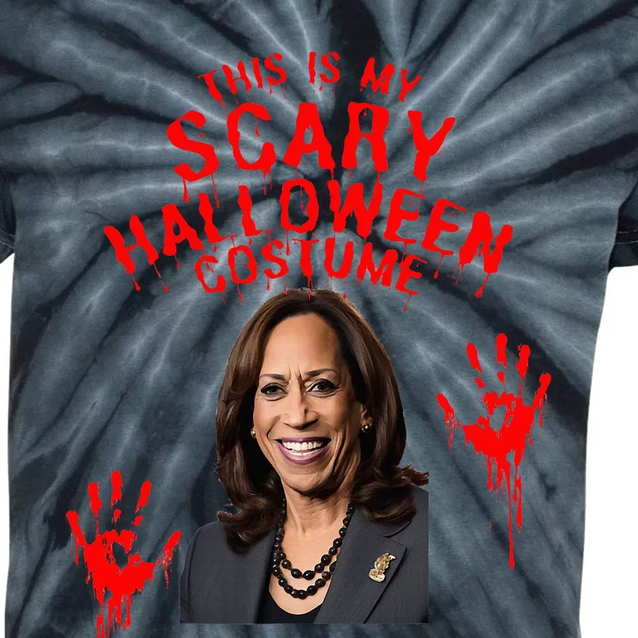 Kamala Harris Scary Halloween Gag President Costume Kids Tie-Dye T-Shirt