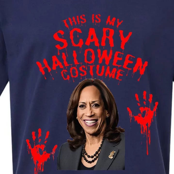 Kamala Harris Scary Halloween Gag President Costume Sueded Cloud Jersey T-Shirt