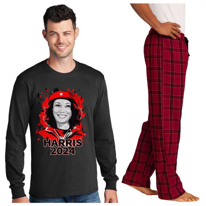 Kamala Harris Saves Democracy In 2024 For President Campaign Long Sleeve Pajama Set