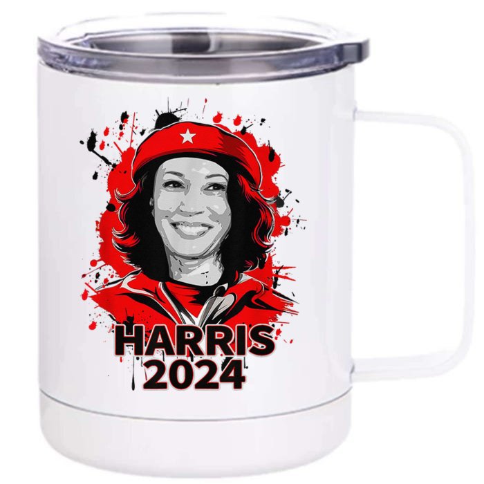 Kamala Harris Saves Democracy In 2024 For President Campaign Front & Back 12oz Stainless Steel Tumbler Cup