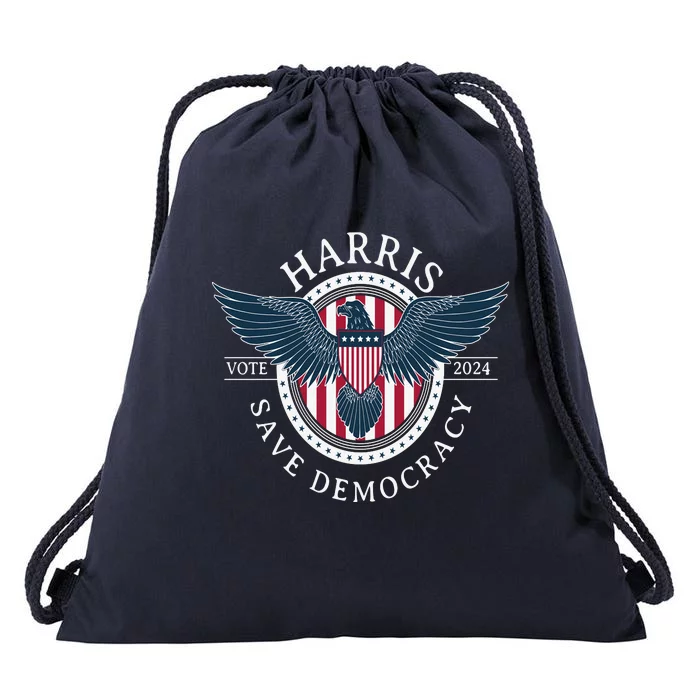 Kamala Harris Save Democracy Vote 2024 Drawstring Bag