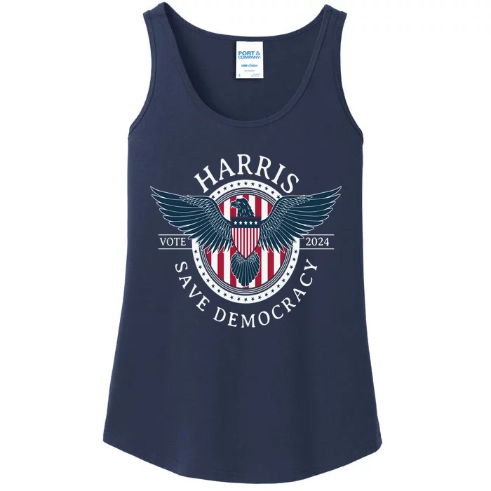 Kamala Harris Save Democracy Vote 2024 Ladies Essential Tank