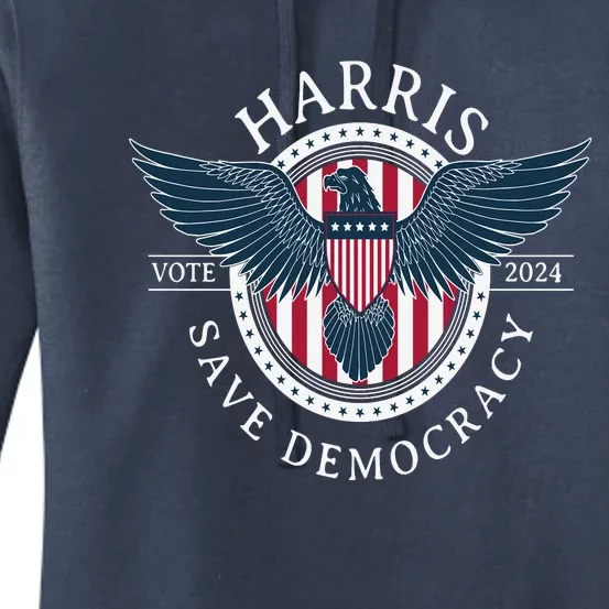 Kamala Harris Save Democracy Vote 2024 Women's Pullover Hoodie