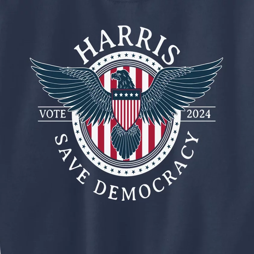 Kamala Harris Save Democracy Vote 2024 Kids Sweatshirt