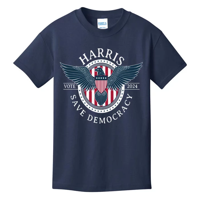 Kamala Harris Save Democracy Vote 2024 Kids T-Shirt