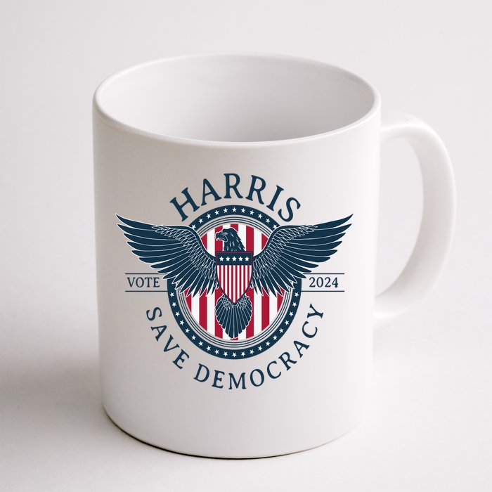 Kamala Harris Save Democracy Vote 2024 Front & Back Coffee Mug