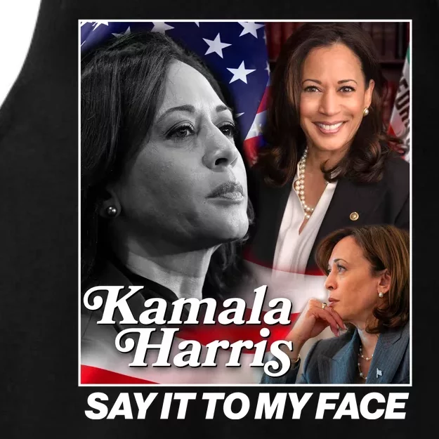 Kamala Harris Say It To My Face 2024 Election Ladies Tri-Blend Wicking Tank