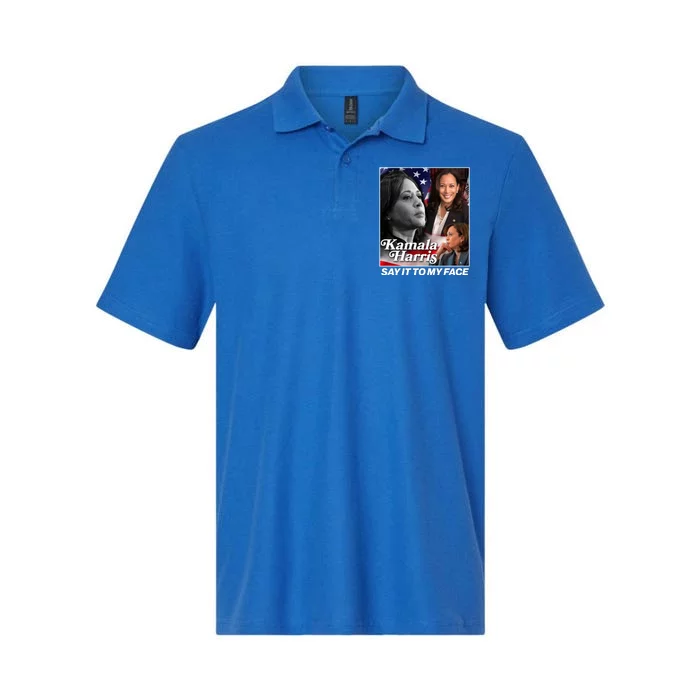 Kamala Harris Say It To My Face 2024 Election Softstyle Adult Sport Polo