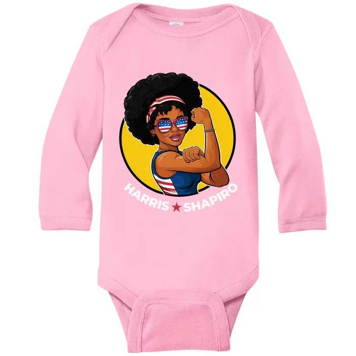 Kamala Harris Shapiro 2024 Baby Long Sleeve Bodysuit