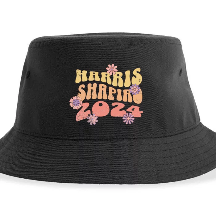 Kamala Harris Shapiro Floral 2024 Wavy Sustainable Bucket Hat