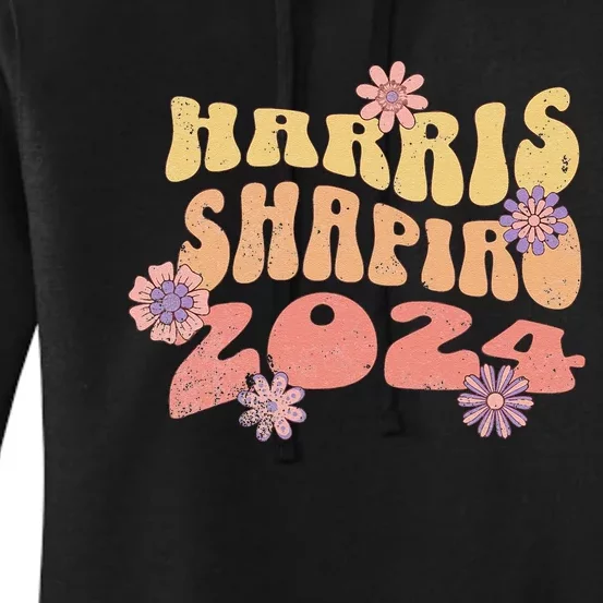 Kamala Harris Shapiro Floral 2024 Wavy Women's Pullover Hoodie