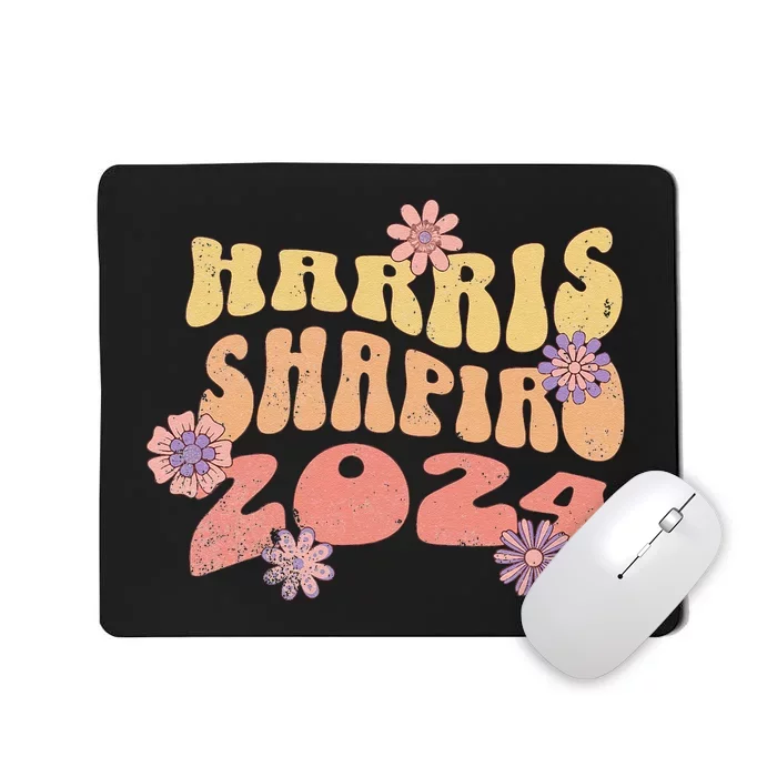 Kamala Harris Shapiro Floral 2024 Wavy Mousepad