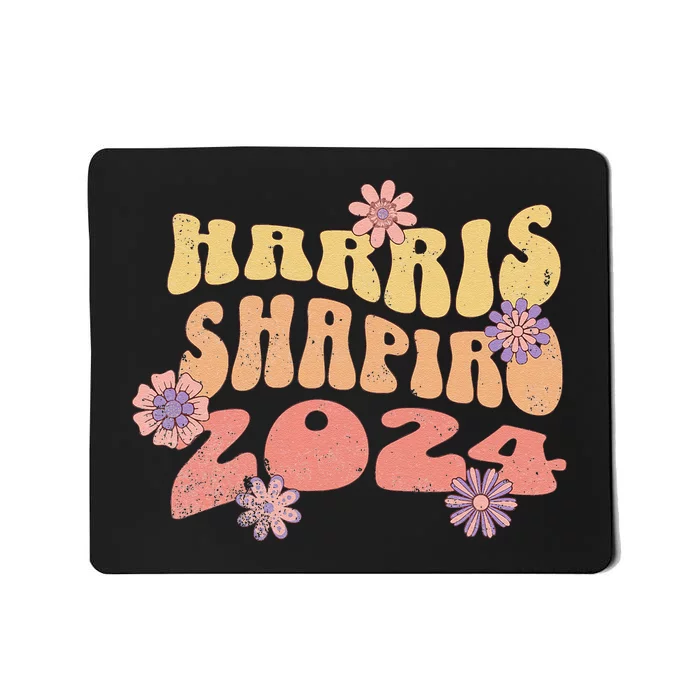 Kamala Harris Shapiro Floral 2024 Wavy Mousepad