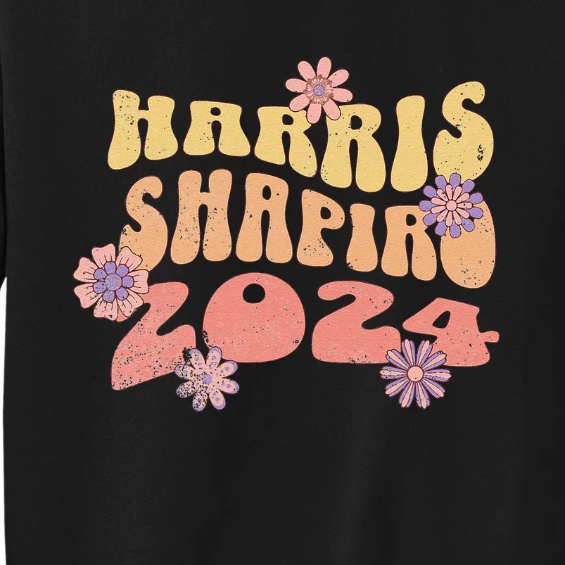 Kamala Harris Shapiro Floral 2024 Wavy Tall Sweatshirt