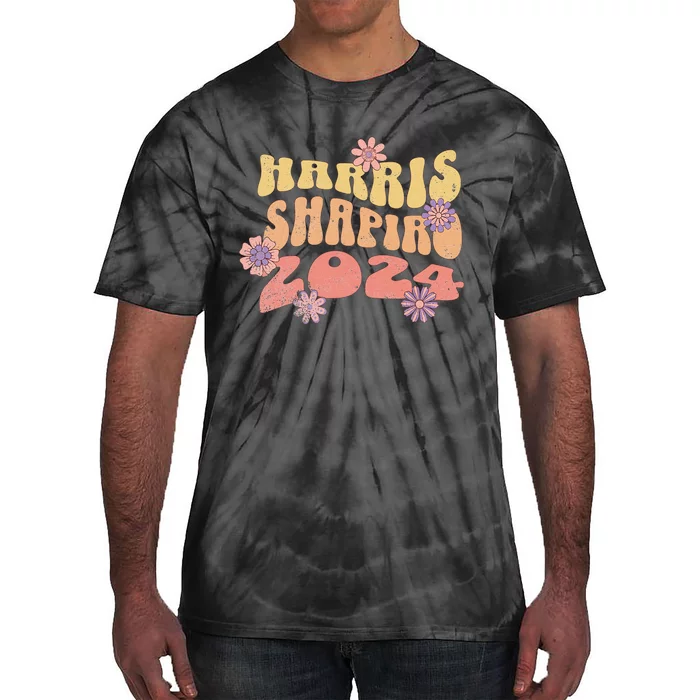 Kamala Harris Shapiro Floral 2024 Wavy Tie-Dye T-Shirt