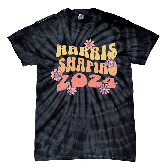 Kamala Harris Shapiro Floral 2024 Wavy Tie-Dye T-Shirt