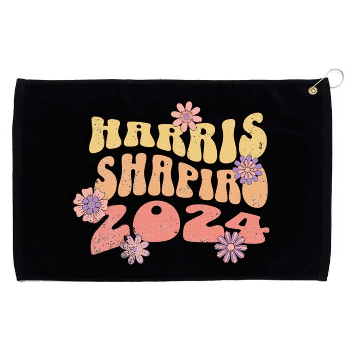 Kamala Harris Shapiro Floral 2024 Wavy Grommeted Golf Towel