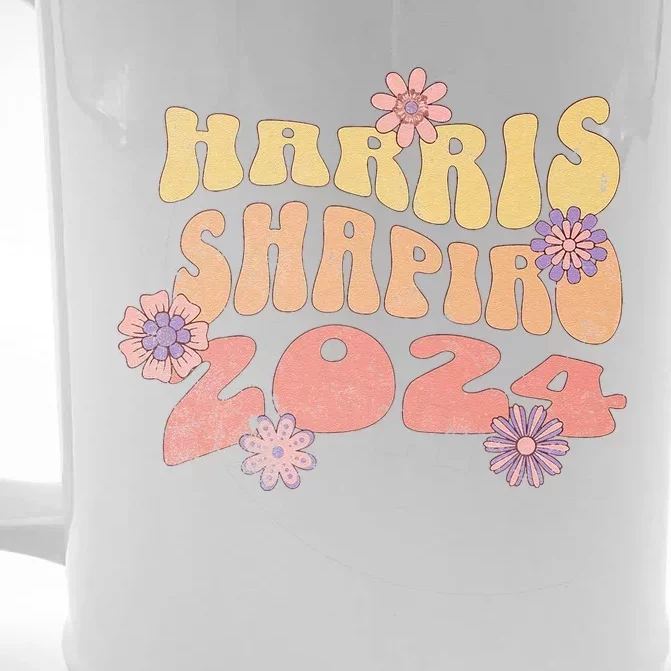 Kamala Harris Shapiro Floral 2024 Wavy Front & Back Beer Stein