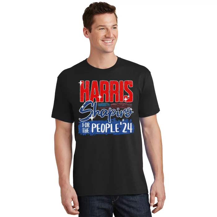 Kamala Harris Shapiro 2024 For The People Patriotic Us Flag T-Shirt